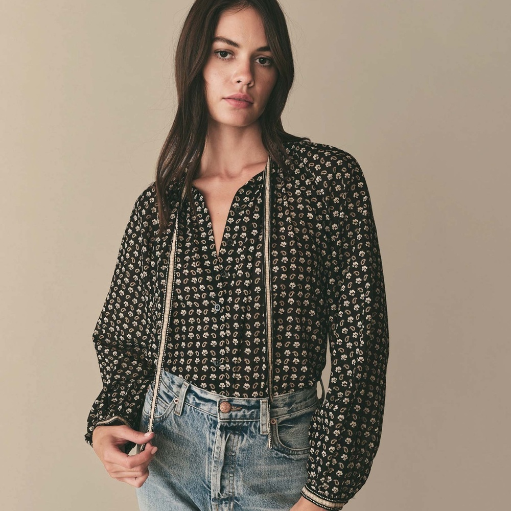 Doen Amina Top Black Paisley